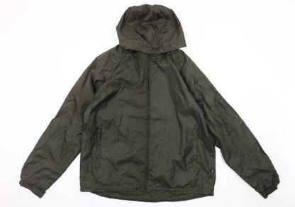 Outdoor Essentials Men's Green Rain Coat Jacket L