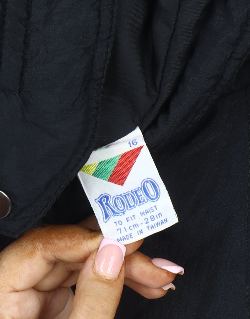 Rodeo Men's Black Nylon Trousers Size 16