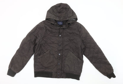 Mens UK Size L Topman Brown Quilted Coat
