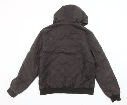Mens UK Size L Topman Brown Quilted Coat