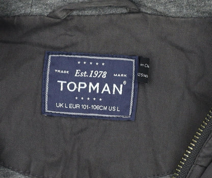 Mens UK Size L Topman Brown Quilted Coat