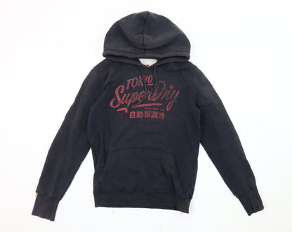 Mens UK Size M Superdry Black Pullover Hoodie