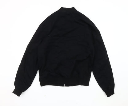 ASOS DESIGN Black Bomber Jacket, Unisex S, Casual Classic