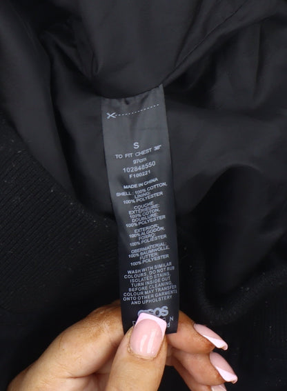 ASOS DESIGN Black Bomber Jacket, Unisex S, Casual Classic