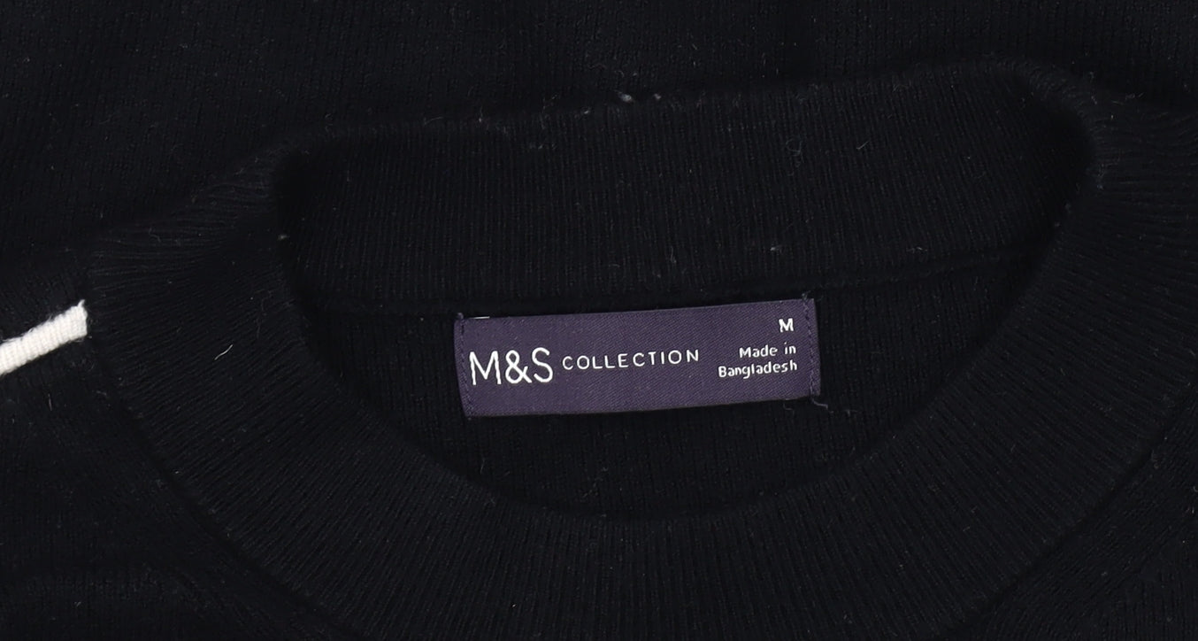 Womens UK Size M Marks and Spencer Black Pullover Jumper