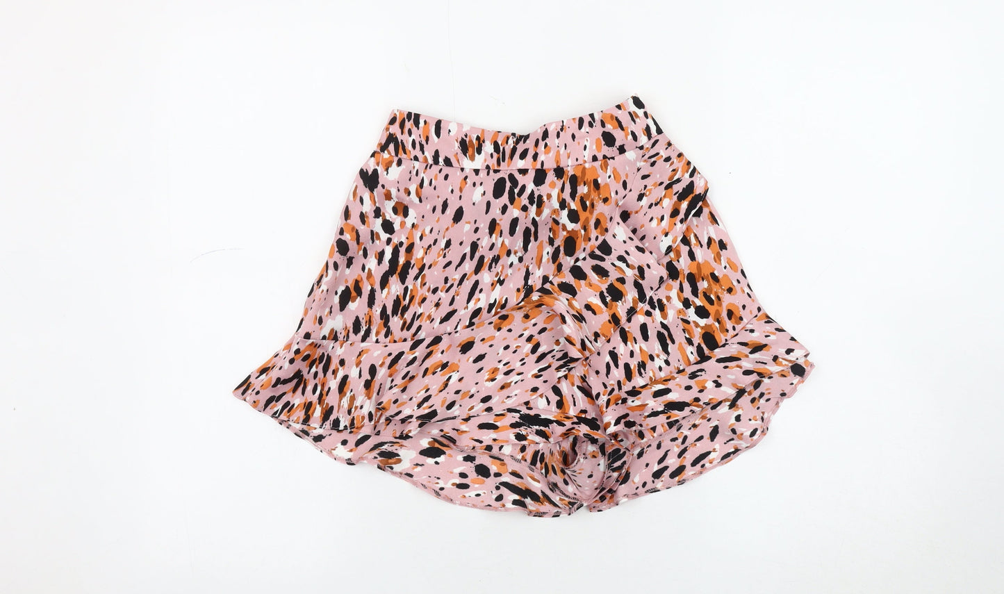 River Island Women's Pink Animal Print Shorts Size 10