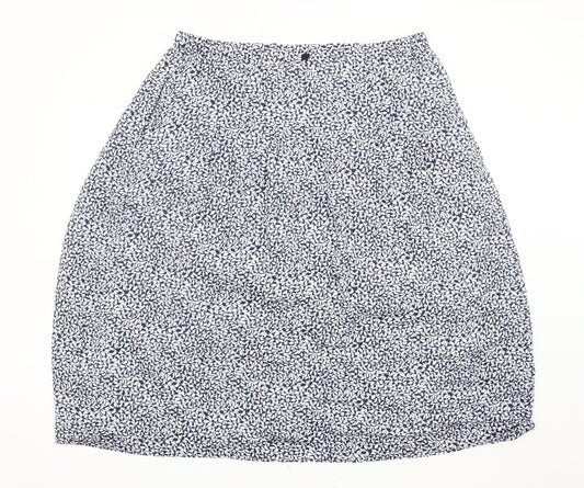 Cotswold Collections Women's Blue Midi Floral Skirt, Size 14