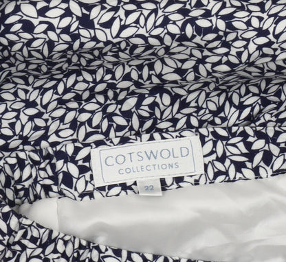 Cotswold Collections Women's Blue Midi Floral Skirt, Size 14