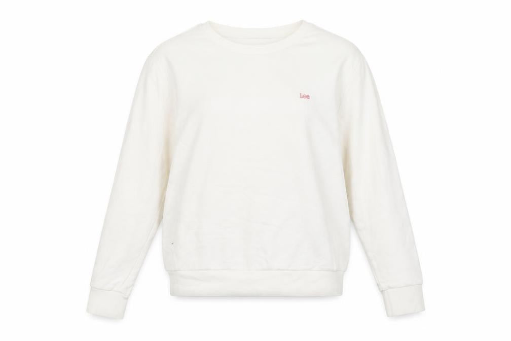 Womens UK Size M Lee White Pullover Sweatshirt