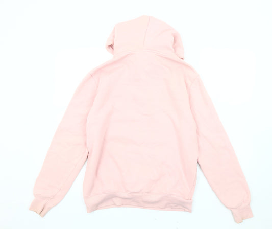 H&M Women's Pink Pullover Hoodie, S, Casual Cartoon Style