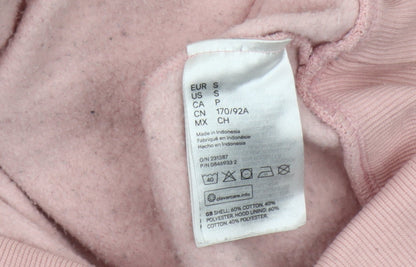 H&M Women's Pink Pullover Hoodie, S, Casual Cartoon Style