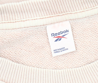 Reebok Beige Unisex Pullover Sweatshirt, Size S, Casual