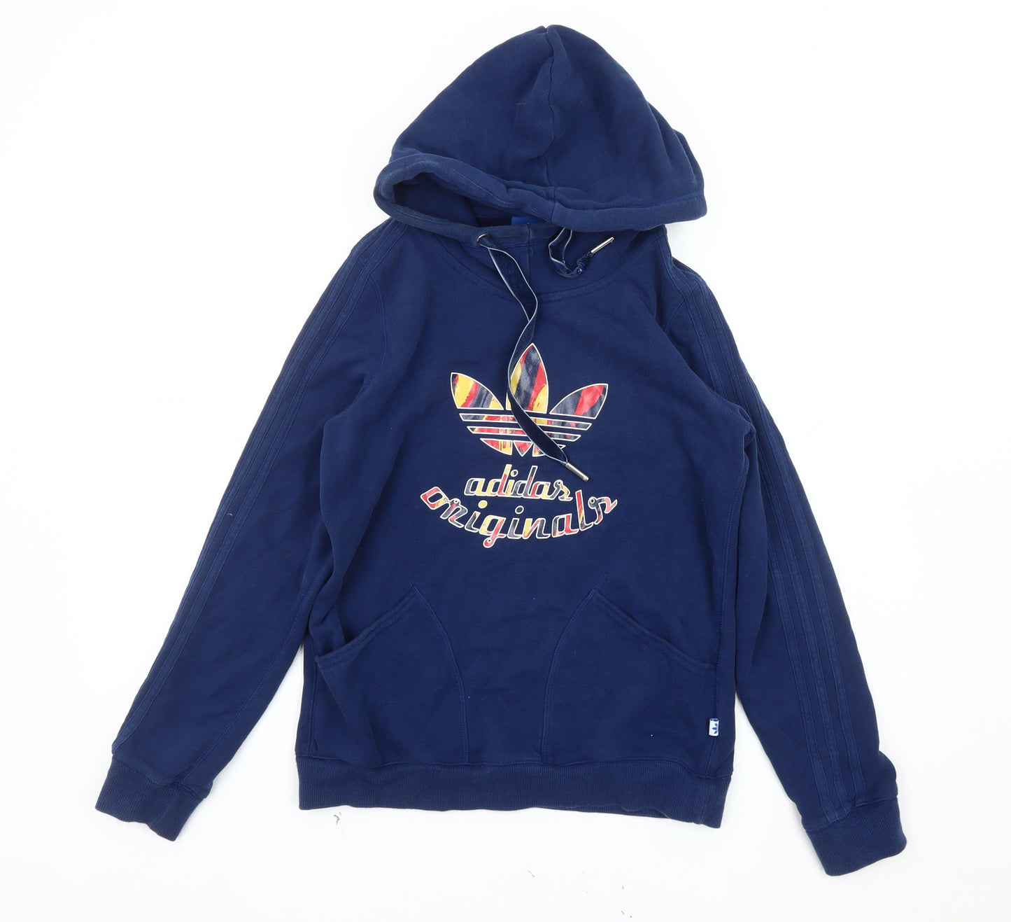 Adidas Women's Blue Pullover Hoodie, Size 12, Logo Style