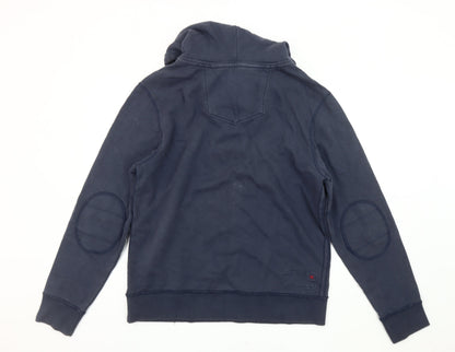 Mens UK Size M Fat Face Blue Henley Hoodie