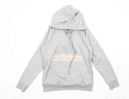 Adidas Women's Grey Pullover Hoodie, Size M