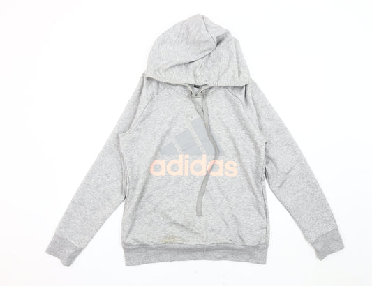 Adidas Women's Grey Pullover Hoodie, Size M
