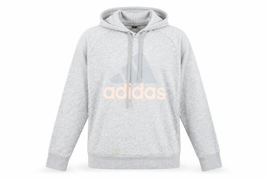 Front view of Adidas Women's Grey Pullover Hoodie, size M