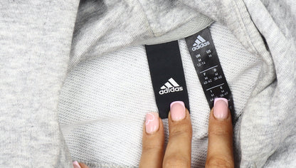 Adidas Women's Grey Pullover Hoodie, Size M