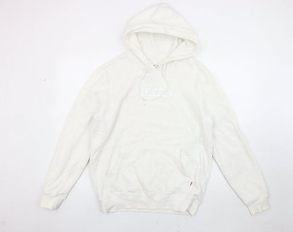 Mens UK Size S Levi's White Pullover Hoodie