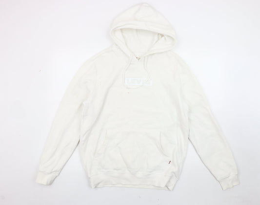 Mens UK Size S Levi's White Pullover Hoodie
