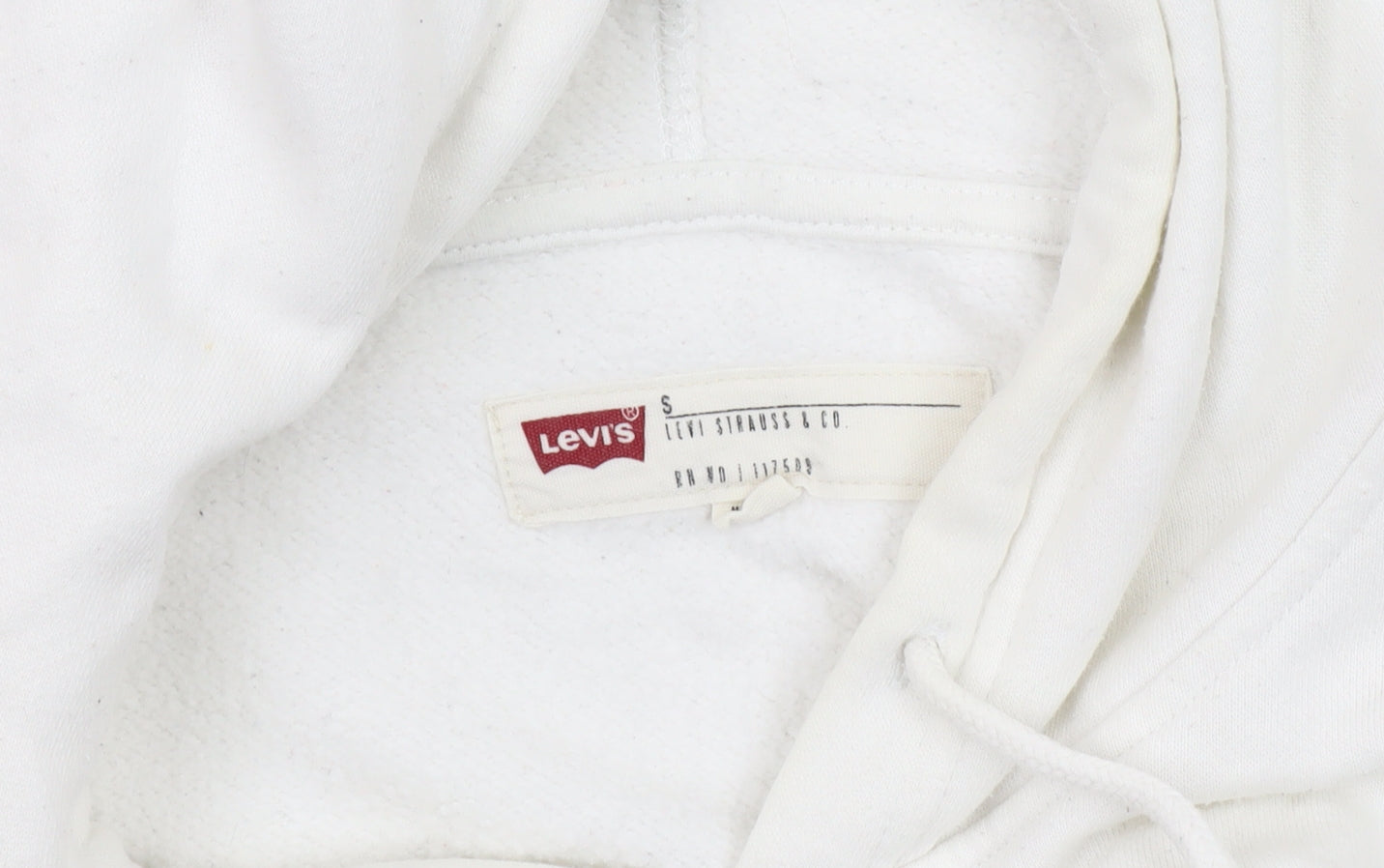 Mens UK Size S Levi's White Pullover Hoodie