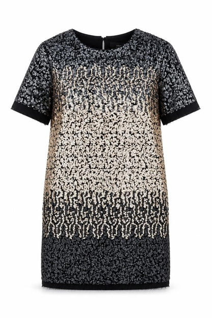 Next Women's Black Sequin Shift Dress Size 12