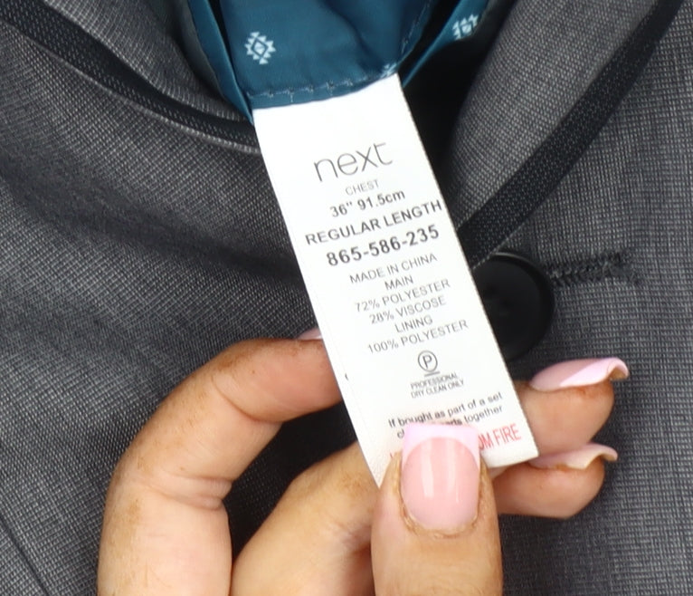 Next Men's Grey Blazer 36R Regular Fit Jacket
