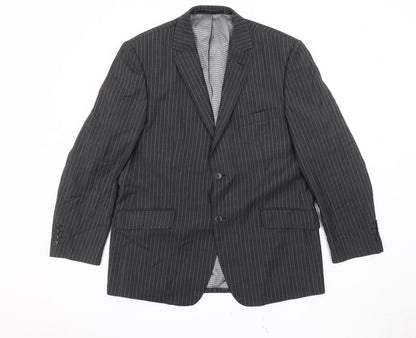 Ben Sherman Men's Grey Striped Wool Blazer 42