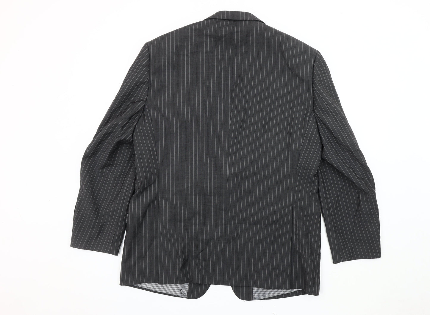 Ben Sherman Men's Grey Striped Wool Blazer 42