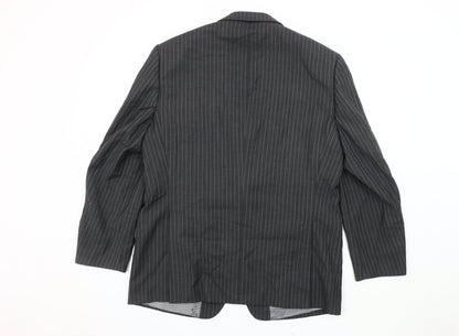 Ben Sherman Men's Grey Striped Wool Blazer 42