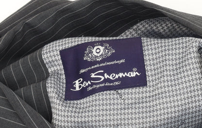 Ben Sherman Men's Grey Striped Wool Blazer 42