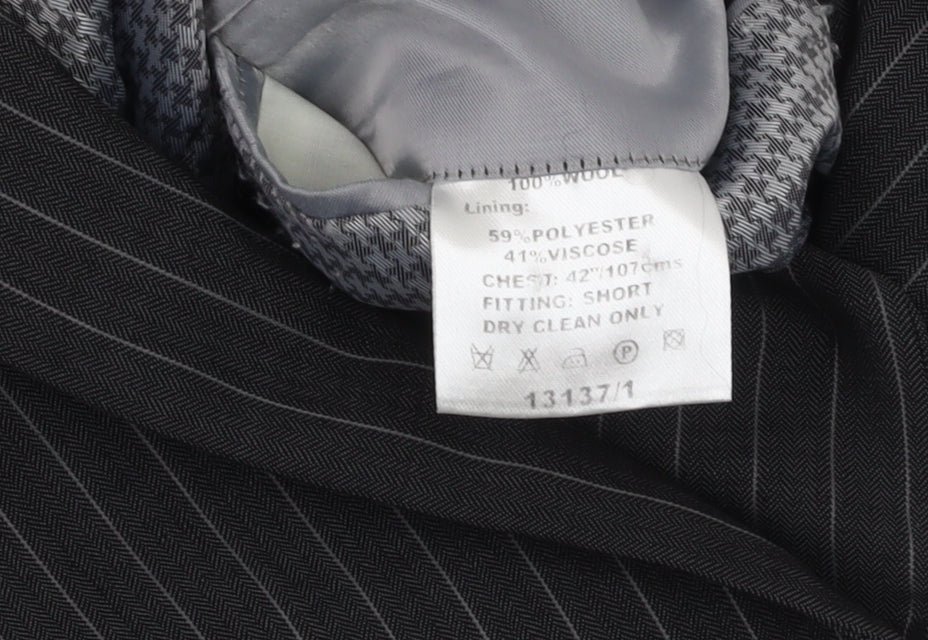 Ben Sherman Men's Grey Striped Wool Blazer 42