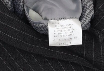 Ben Sherman Men's Grey Striped Wool Blazer 42