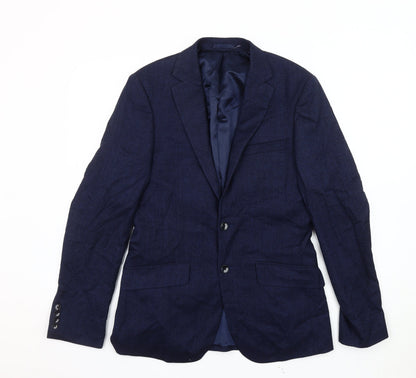 Moss London Men's Blue Slim Fit Blazer