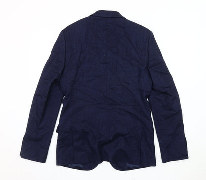 Moss London Men's Blue Slim Fit Blazer
