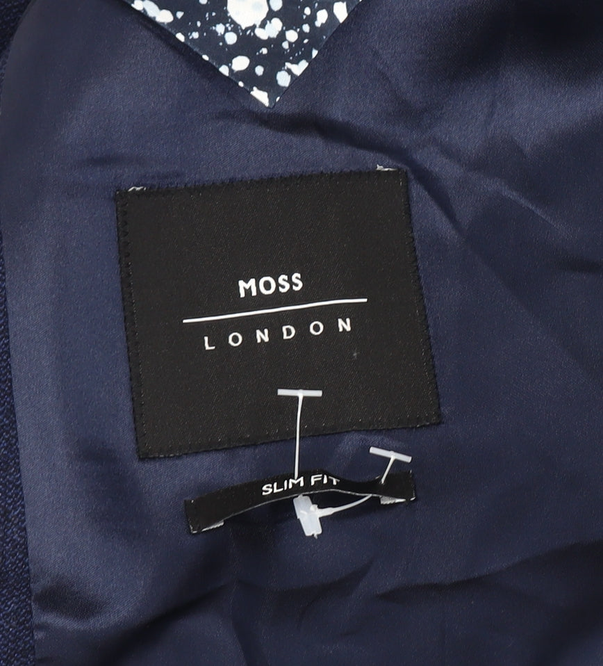 Moss London Men's Blue Slim Fit Blazer