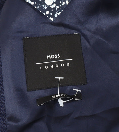Moss London Men's Blue Slim Fit Blazer