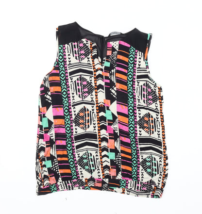 Womens UK Size 14 NEXT Multicoloured Basic Blouse