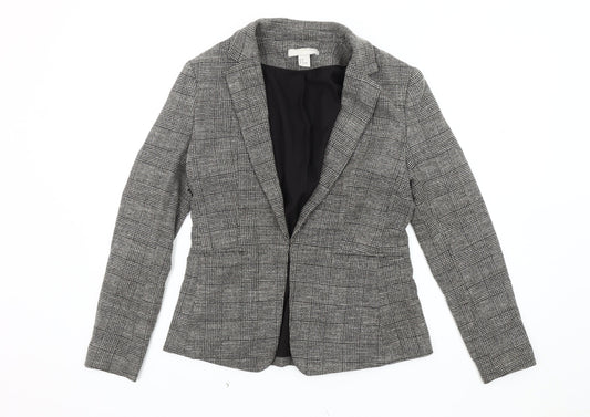 H&M Women's Grey Blazer, Size 10, Regular Fit, Lined