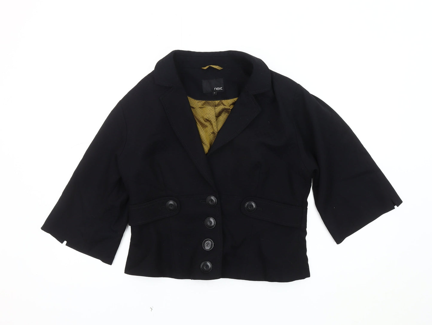 Next Women's Black Cropped Blazer, Size 14, Elegant Look