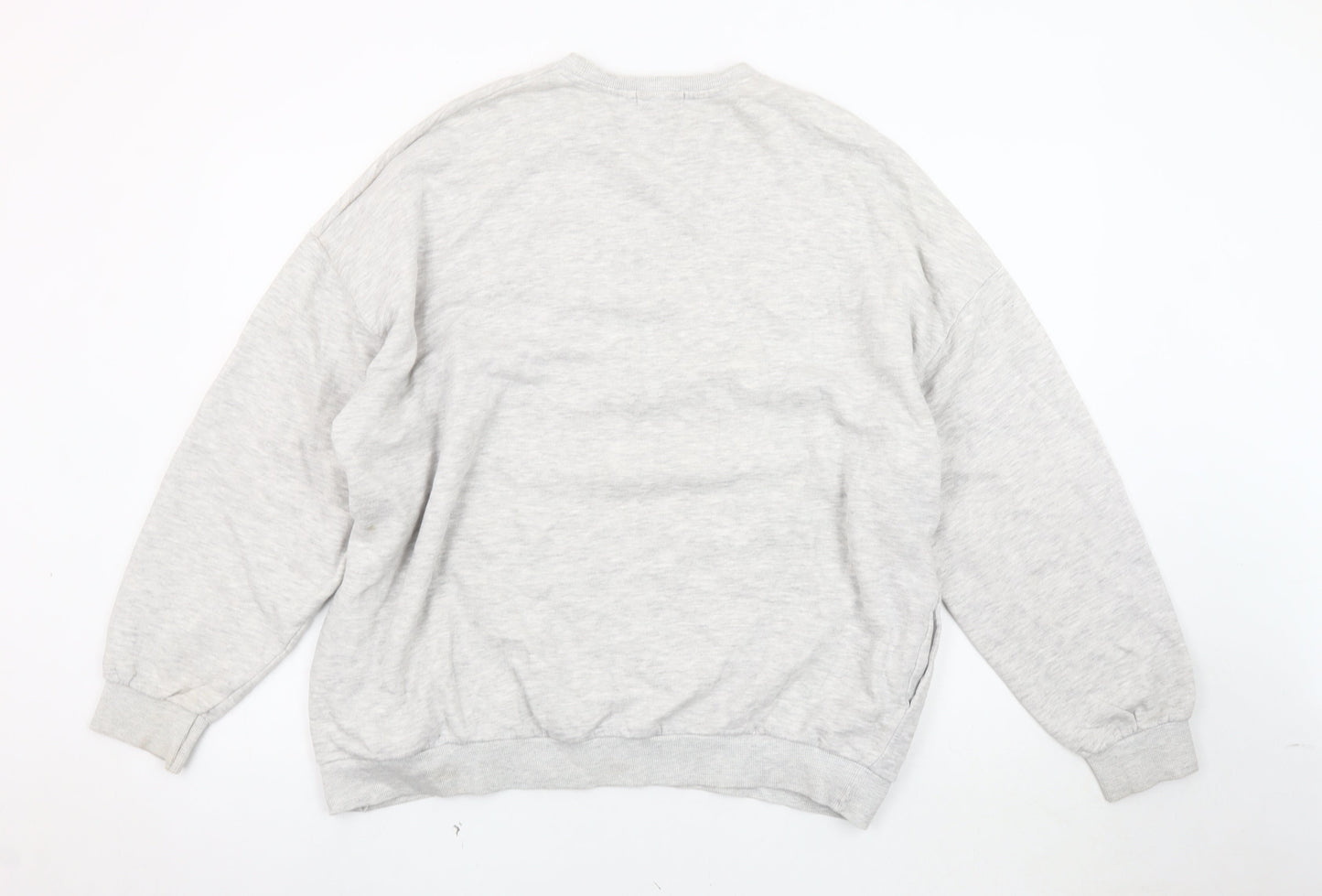 Bershka Women's Grey Logo Pullover Sweatshirt, Size 8