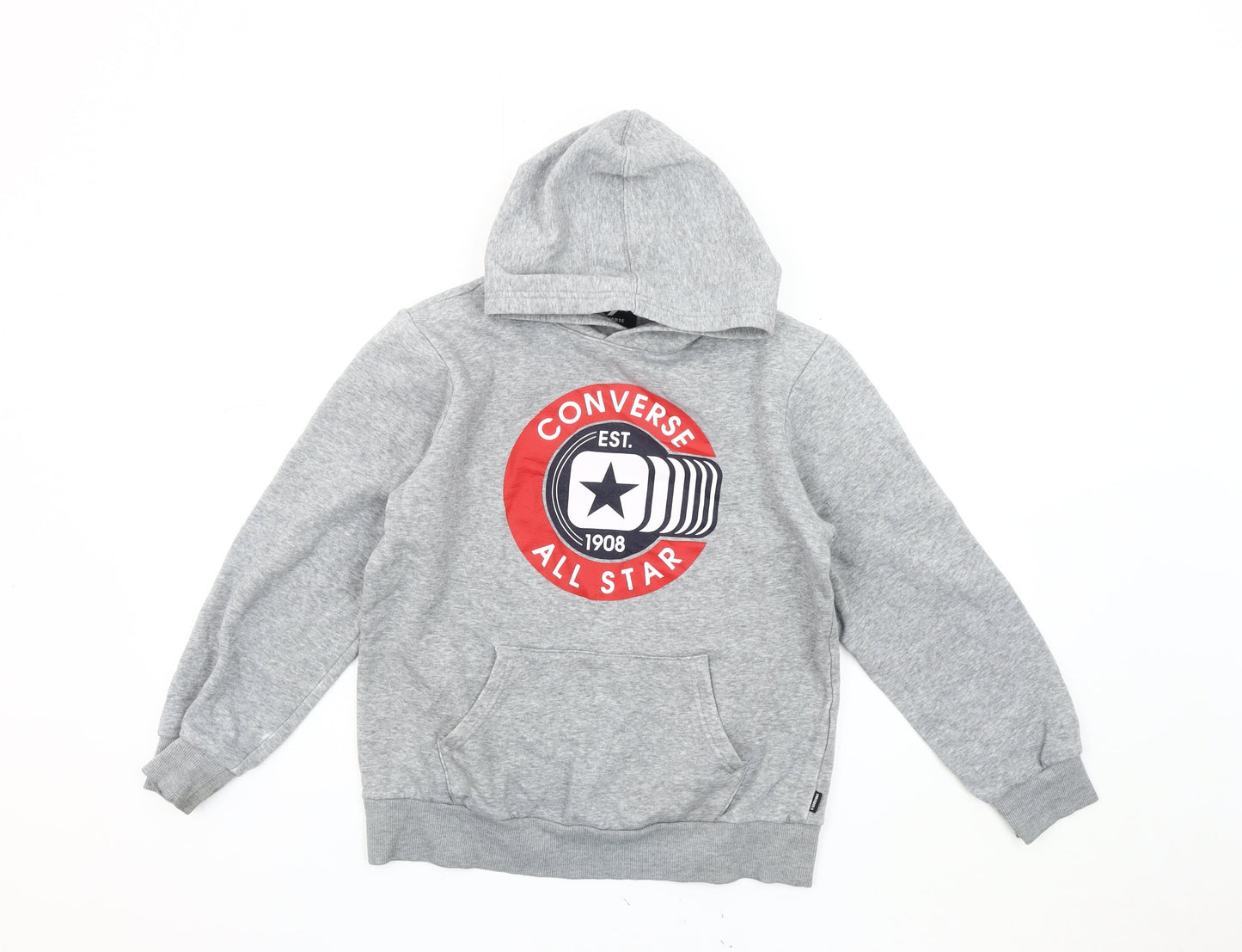 Converse Boys Grey Pullover Hoodie Size L - All Star Graphic