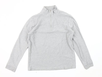 Topman Men's Grey 1/4 Zip Sweatshirt, S, Regular Fit