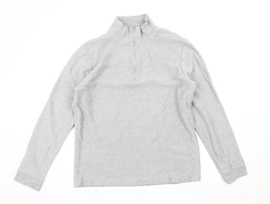 Topman Men's Grey 1/4 Zip Sweatshirt, S, Regular Fit