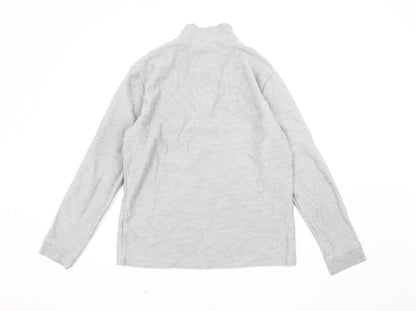 Topman Men's Grey 1/4 Zip Sweatshirt, S, Regular Fit