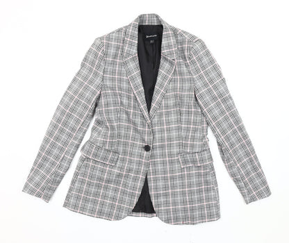 Stradivarius Women's Multicoloured Plaid Blazer Size 8