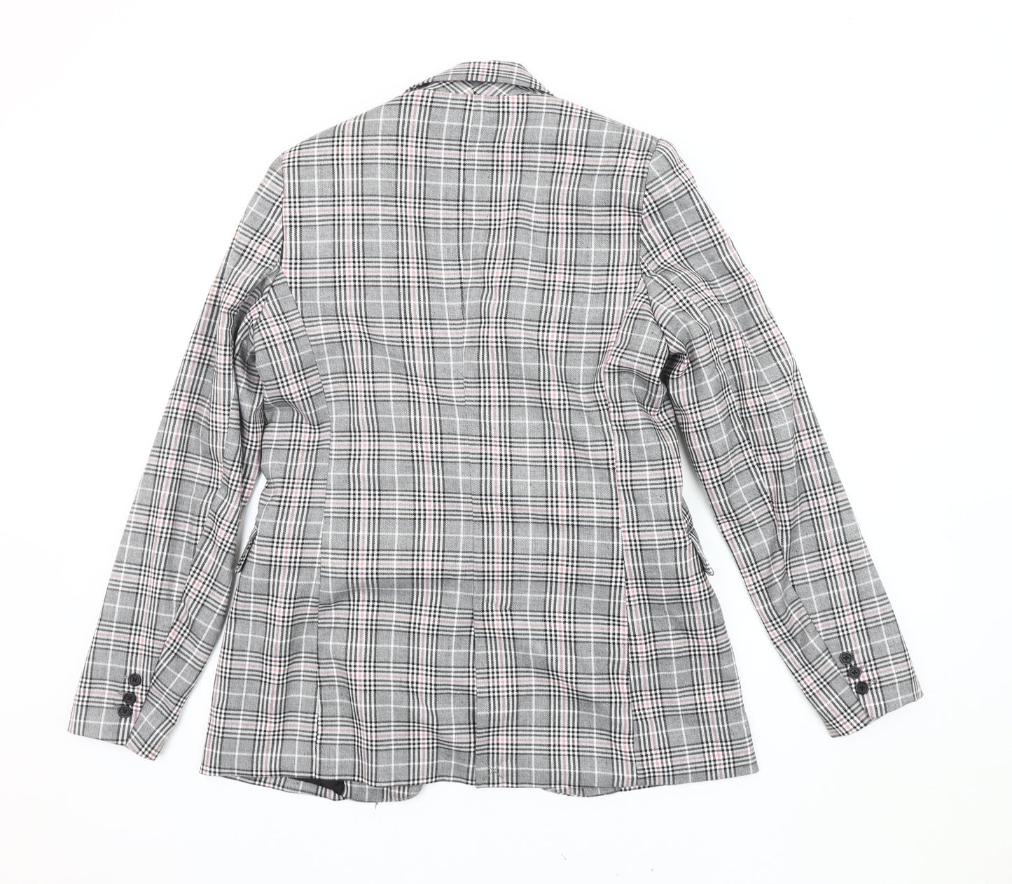 Stradivarius Women's Multicoloured Plaid Blazer Size 8