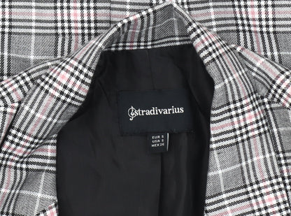Stradivarius Women's Multicoloured Plaid Blazer Size 8