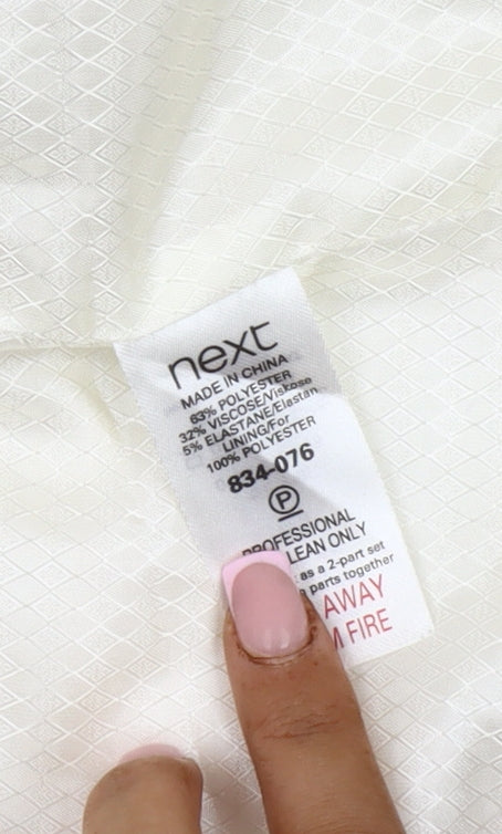 Next Women's Ivory Blazer, Size 8, Lined, Regular Fit