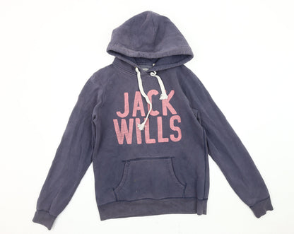 Womens UK Size 12 Jack Wills Blue Pullover Hoodie